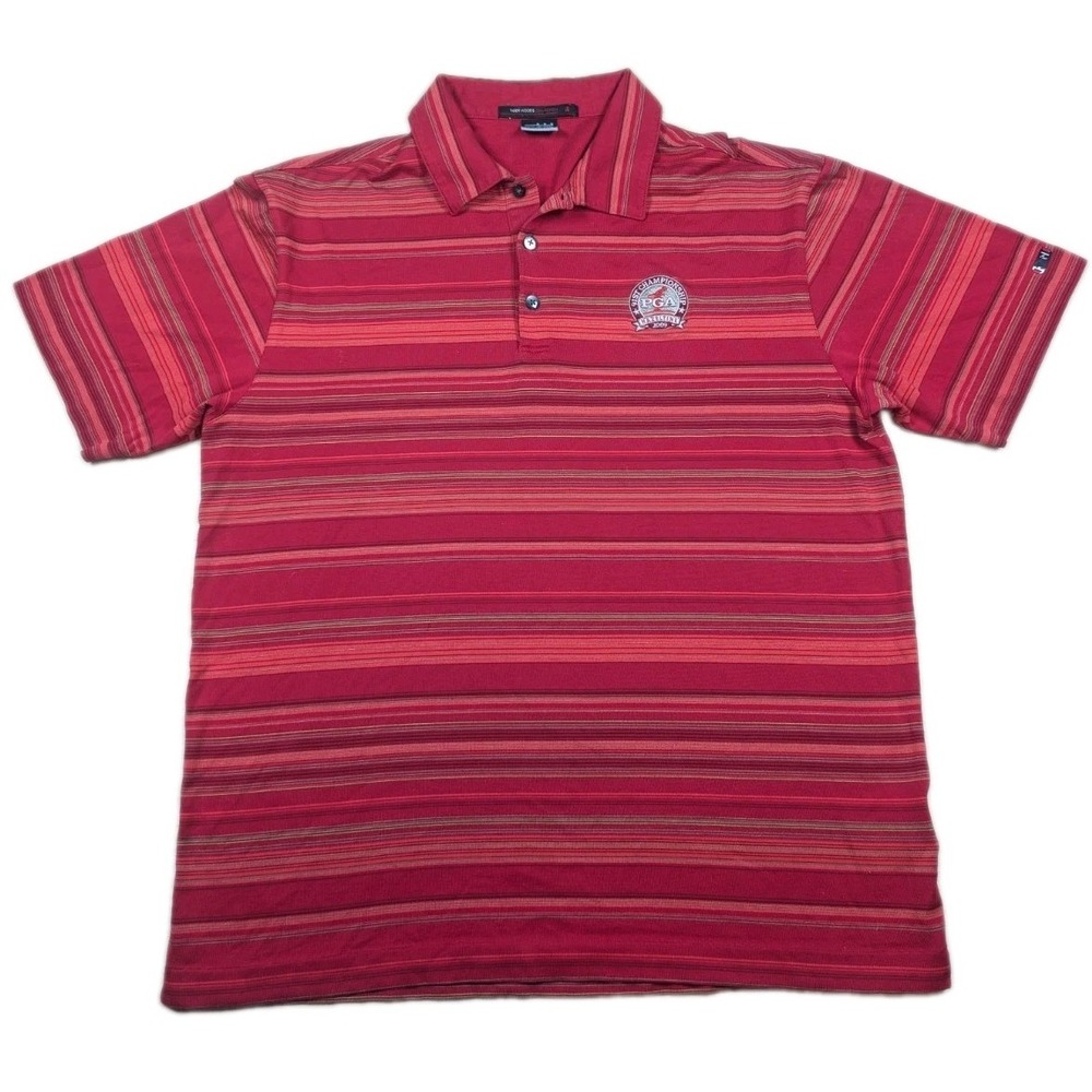 2009 Nike Dri fit Polo Shirt Men's Sz M Red Tiger Woods Collection PGA Hazeltine